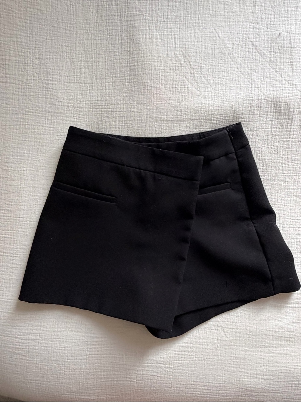 Black Asymmetrical Skort